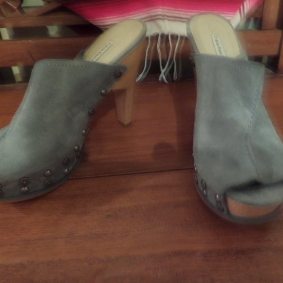 Calvin Klein Blue suede platform heel - Picture 4 of 4